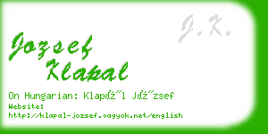 jozsef klapal business card